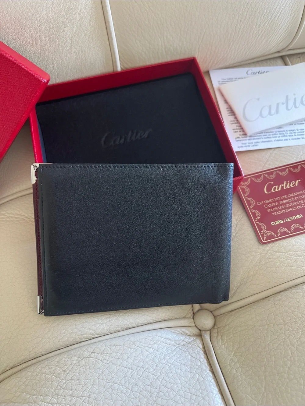 Cartier Black Leather